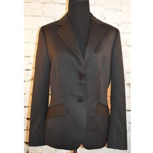 Brooks Brothers Black Button Front Wool Blazer 8